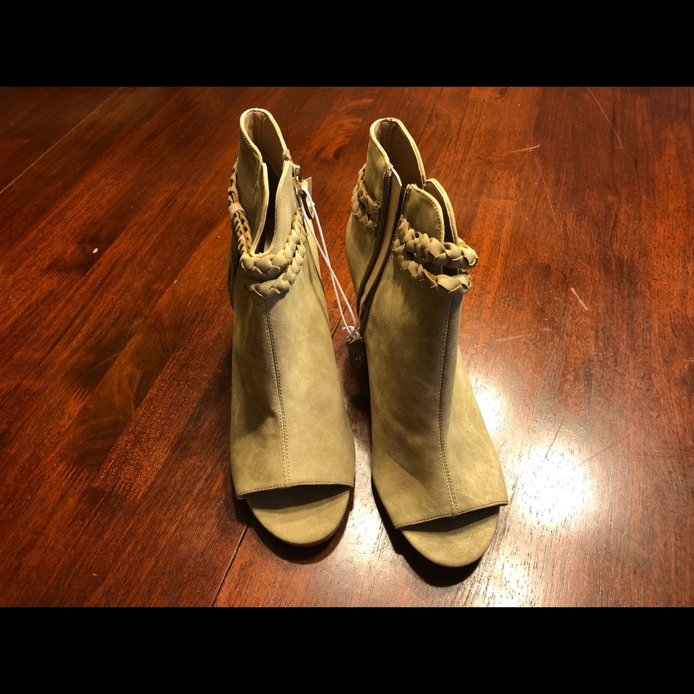 Briella Suede Peep Toe Bootie